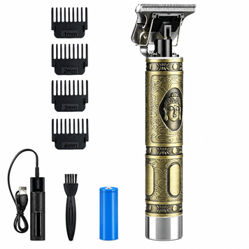 Машинка для стрижки волосся Hair Clipper WS-T99 акумуляторна, тример для окантовки, 4 насадки 1,5/2/3/4 мм 1011 фото