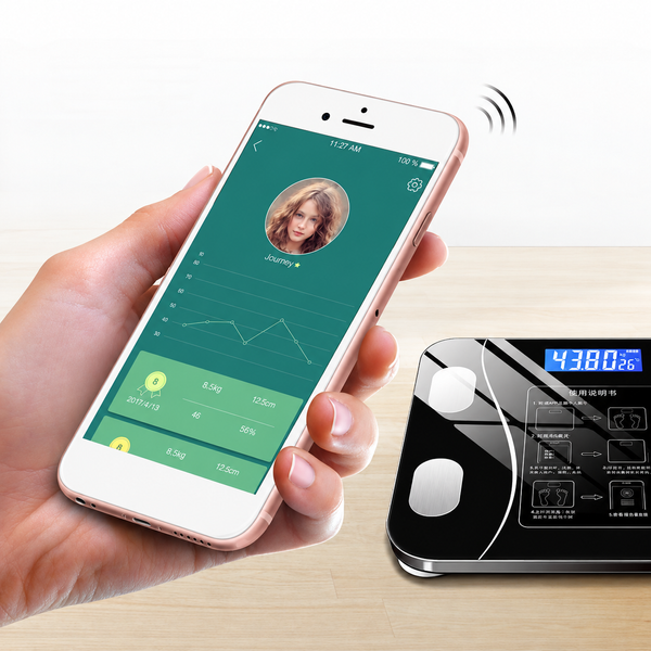 Розумні підлогові ваги MATARIX UN-454 2017A App, Bluetooth, до 180 кг, аналіз складу тіла 1021 фото